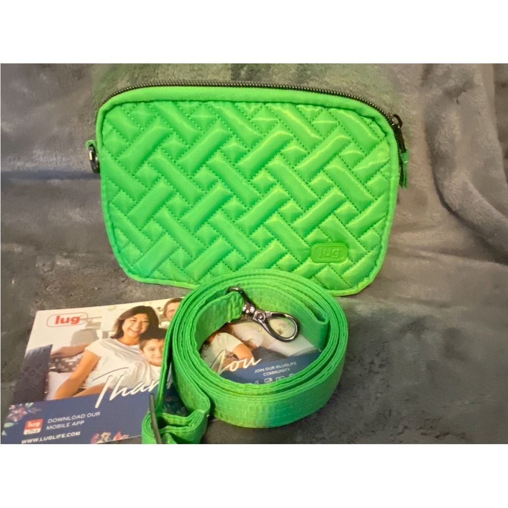 Lug Coupe Quilted Crossbody Bag in Neon Green NWOT